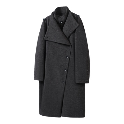 SoleMass Scarf Coat纽扣拆解围巾大衣 羊毛解构多穿法保暖外套冬