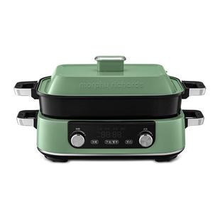 摩飞二代多功能料理锅电火锅涮烤一体烹饪机电煮锅蒸炒煎电料理机