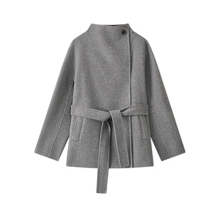 【自营】Marc O'Polo2025秋冬新款系腰带一手长真丝绵羊毛大衣女