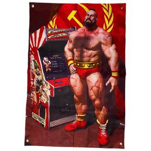 街头霸王桑吉尔夫复古欧美日韩游戏动漫vintage家居酒吧挂布挂画