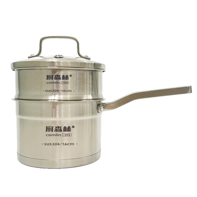 厨森林304钢小蒸锅蒸煮两用