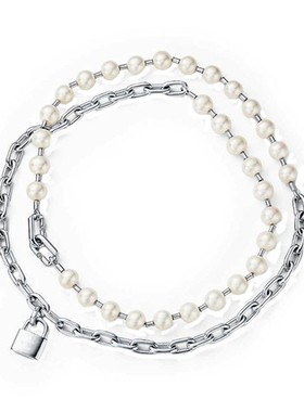 项链双层珍珠链条街头风ins