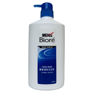 台湾采购 原装男士MEN'S BIORE碧柔麝香清新沐浴乳750ml 好冲洗