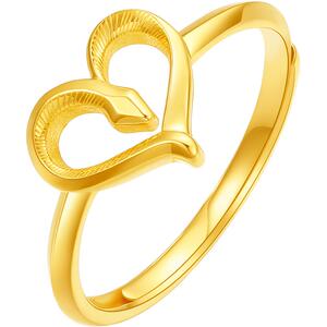 周六福5G黄金戒指女计价足金爱灵手饰生肖蛇系列首饰节日礼物
