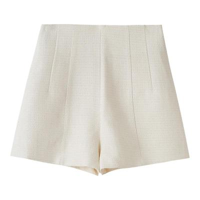 水云间杏色a字高腰短裤女秋季新款2025时尚通勤休闲宽松西装裤子