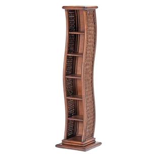 长青堂藤编cd架实木创意唱片架碟片架收纳架收纳柜置物架落地架子