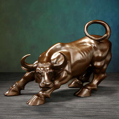 黄铜牛摆件旺市牛华尔街牛家居办公室装饰品客厅公司开业乔迁礼品