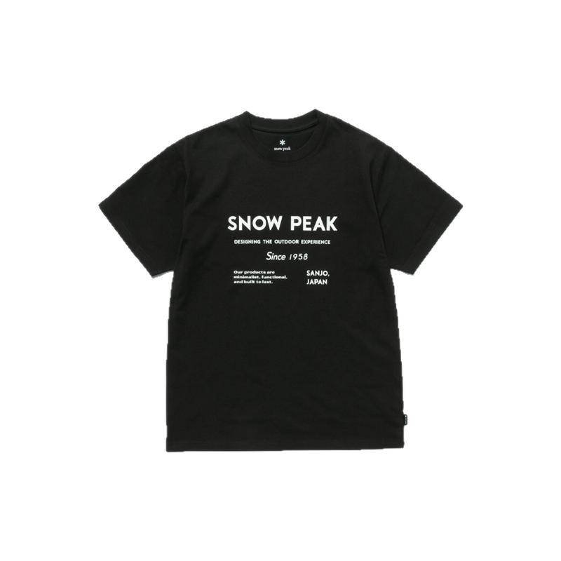 snowpeak雪峰春夏户外休闲T恤男女款黑色百搭短袖上衣TS-24AU101