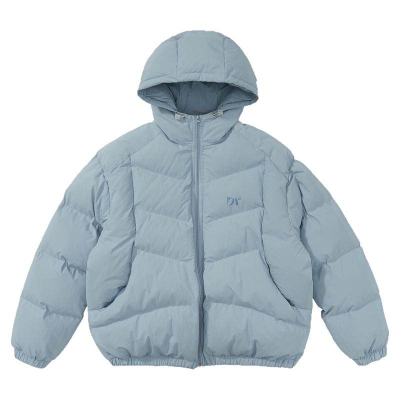 秋冬纯色连帽面包棉服排骨棉衣男