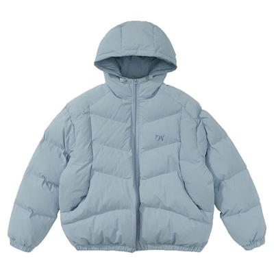 秋冬纯色连帽面包棉服排骨棉衣男