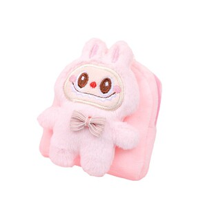 拉布儿童零钱包可爱卡通风小巧毛绒公仔小挂件女孩拉链迷你收纳包