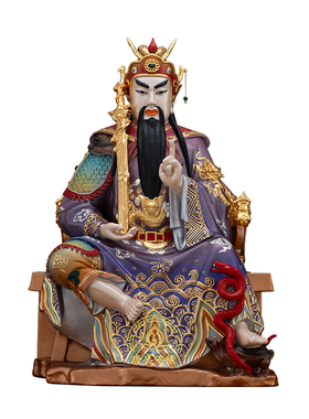 纯铜真武大帝神像供奉摆件