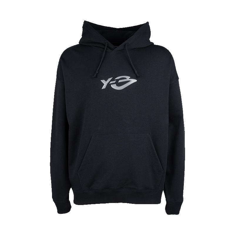 Y-3连帽徽标长袖卫衣男