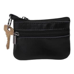 复古羊皮质感迷你小钱包男款简约便携拉链零钱包日韩软皮硬币包