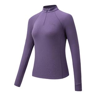 安踏羊毛长T修身显瘦半拉链长袖女款打底衫跑步运动卫衣162615401