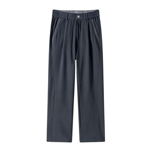 宇透cleanfit绵羊毛休闲裤男弹力宽松通勤直筒长裤商务垂感西裤子