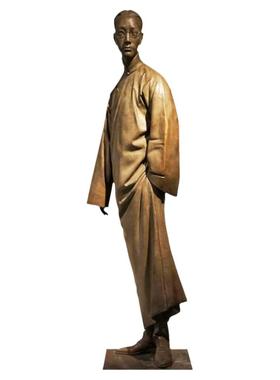 现代诗人民国才子徐志摩校园文化玻璃钢雕塑人物广场园林小品摆件