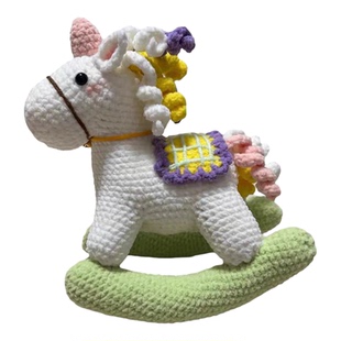 手工diy小马包挂件毛线编织材料包生肖彩虹马玩偶钥匙扣钩织礼物