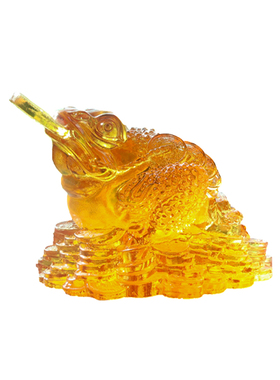 真琉璃金蟾客厅开业礼盒装工艺品