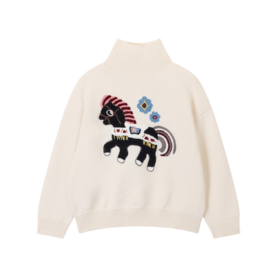 【熙薇SIVI】2025秋冬新款立马马年羊毛衫休闲上衣H6670