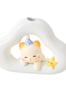 创意可爱小猫花瓶桌面装饰摆件