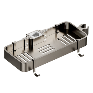 浴室花洒卫浴置物架免打孔单层淋浴杆置物架花洒托盘挂架收纳架