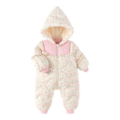 巴拉巴拉女童宝宝加厚连体羽绒服