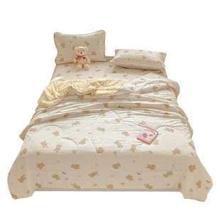 ins卡通乳胶凉席夏被四件套夏季宿舍凉感冰丝夏凉被单床上三件套4