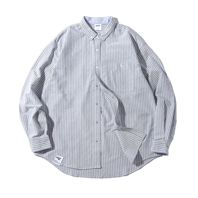 RESTICK男士条纹长袖衬衫秋