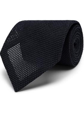 Suitsupply藏青色桑蚕丝领带