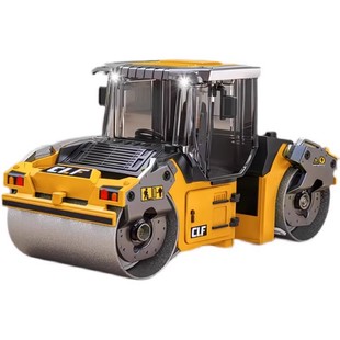 大号合金压路机玩具男孩双轮双钢压路车挖掘机吊机铲车工程车模型