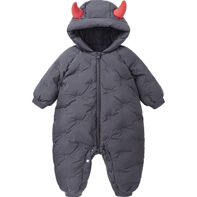 【真心绒】迷你巴拉男女童羽绒连体衣宝宝婴儿精灵帽爬服2025冬