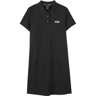 Skechers/斯凯奇夏季女子中长款休闲翻领运动连衣裙