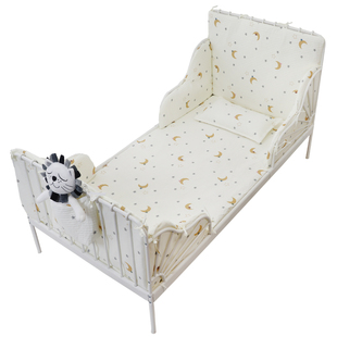 适用于宜家米隆床围衍缝款婴儿床单加长伸缩床铁艺宝宝床上用品