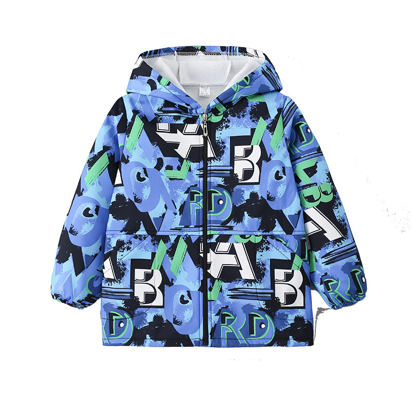 女童防水加绒罩衣儿童羽绒服长袖拉链款护衣宝宝公主裙画画防脏服