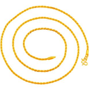 久不掉色镀黄金色项链 男女欧美简约麻花项链 长款细链子 毛衣链