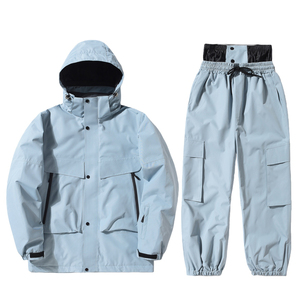 情侣款纯色滑雪服女套装