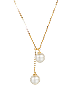 可抽拉珍珠吊坠毛衣项链女