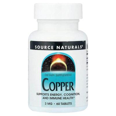 源美,Copper, 3 mg, 60 Tablets