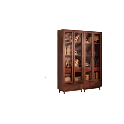 全实木复古对开门收纳书柜