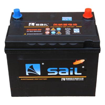 风帆蓄电池80D26R适配马六江淮瑞风S3奇瑞瑞虎3汽车电瓶以旧换新