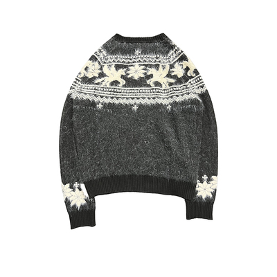 APRIORITY先验独角兽羊毛混纺纱线仿貂毛费尔岛套头毛衣