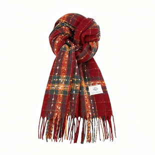 安格拉红色围巾女冬季2025新款圣诞节新年韩系氛围感加厚保暖围脖