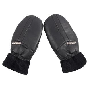 冬季挂脖儿童加厚加绒保暖户外玩雪旅游防风寒棉真皮连指手套男女