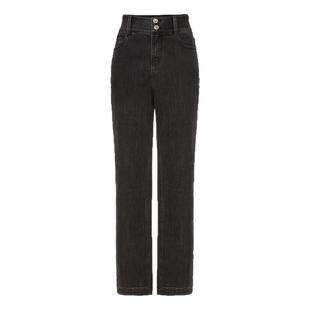 HPLY荷比俪季新款女复古烟黑灰显瘦牛仔裤HYD11420028-1