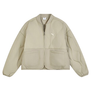 PUMA彪马女子羽绒服外套宽松棒球领保暖上衣秋冬新款 635502-55