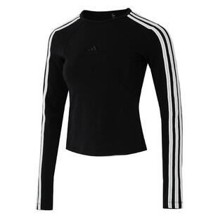 adidas阿迪达斯女T恤2025秋季运动休闲修身显瘦长袖JW4643 JN0755