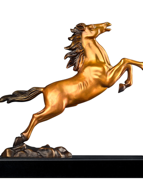 黄铜骏马马到成功桌面摆件