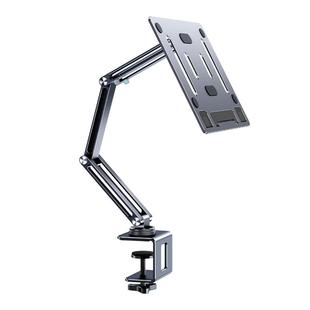 派凡桌夹机械臂笔记本支架托桌面可调节升降式旋转手提电脑悬空增高万向悬臂浮托盘铝合金属ipad平板支撑架子