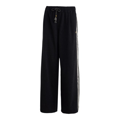 阿迪达斯三叶草女裤2026新年款三条纹宽松直筒休闲运动长裤KT3139